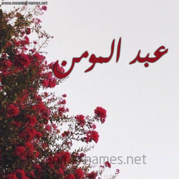 شكل 18 صوره الورد الأحمر للإسم بخط رقعة صورة اسم عبد المومن ABDELMOUMAN